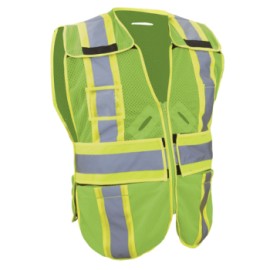 CHALECO DESMONTABLE DE TELA JERSEY DE ALTA VISIBILIDAD CON REFLEJANTE TEXTIL BICOLOR Y ABERTURA PARA USAR ARNÉS