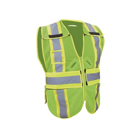 CHALECO DESMONTABLE DE TELA JERSEY DE ALTA VISIBILIDAD CON REFLEJANTE TEXTIL BICOLOR Y ABERTURA PARA USAR ARNÉS