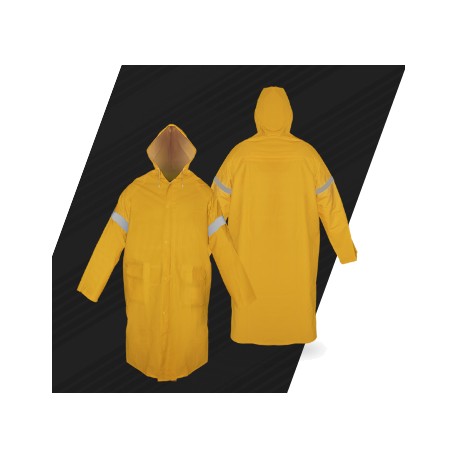 IMPERMEABLE GABARDINA LARGO CON REFLEJANTE