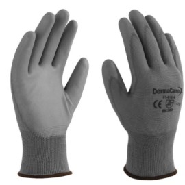 GUANTE DE NYLON GRIS CON PALMA DE POLIURETANO