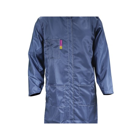 BATA LARGA ANTIESTATICA AZUL MARINO