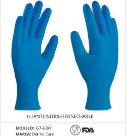 GUANTE DE NITRILO AZUL DESECHABLE