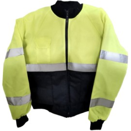 CHAMARRA CORTA BICOLOR AZUL AMARILLO CON REFLEJANTE