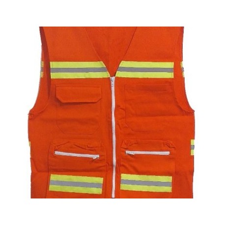 CHALECO GEÓLOGO CERRADO CON REFLEJANTE BICOLOR