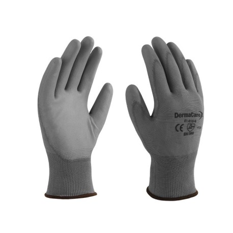 GUANTE DE NYLON GRIS CON PALMA DE POLIURETANO