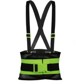 SOPORTE SACROLUMBAR DE MALLACON CON BANDA DOBLE Y TERCER CINTURÓN.