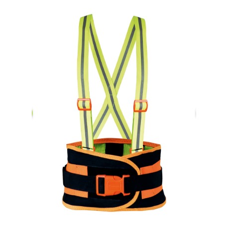 SOPORTE SACROLUMBAR DE MALLA ELÁSTICA CON TIRANTES REFLECTIVOS DE ALTA VISIBILIDAD