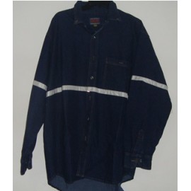 CAMISA DE MEZCLILLA MANGA LARGA 7.5 OZ CON REFLEJANTE