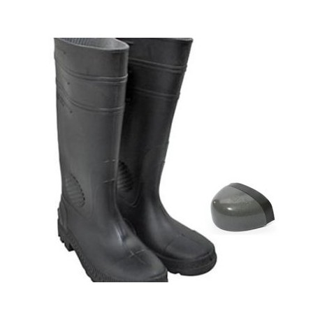 BOTA DE HULE NEGRA CON CASQUILLO