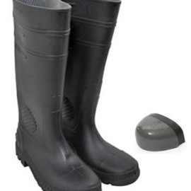 BOTA DE HULE NEGRA CON CASQUILLO