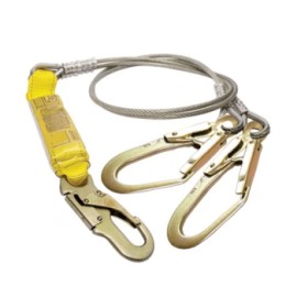 AMORTIGUADOR LINEA DE VIDA CABLE DE ACERO DOBLE GANCHOS GRANDES -JYR-AM2CAG-1M83C