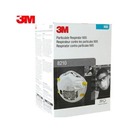 3M 8210 MASCARILLA N95 CONTRA POLVOS Y PARTICULAS 20 PZS
