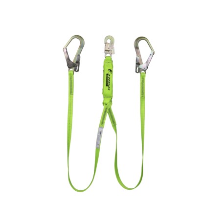 AMORTIGUADOR CON DOBLE BANDA GANCHO GRANDE (LINEA DE VIDA) - JYR-AM2C1G-1M83CM