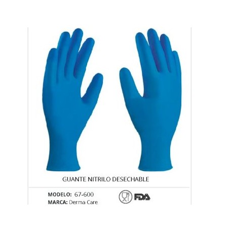 GUANTE DE NITRILO AZUL DESECHABLE
